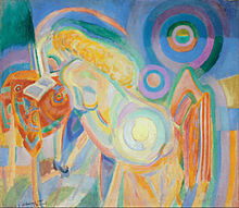 Nude Woman Reading (1920), by Robert Delaunay, Bilbao Fine Arts Museum. Robert Delaunay - Femme nue lisant (Nude Woman Reading) - Google Art Project.jpg