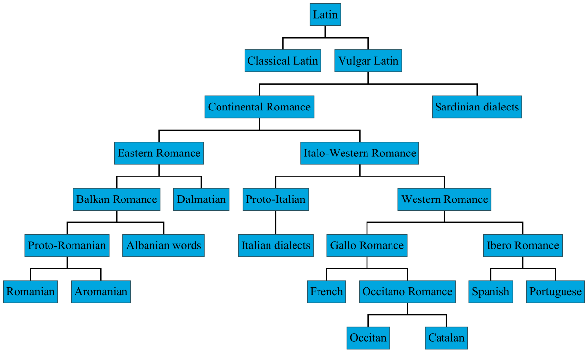 Латинская языковая семья. Romance languages.