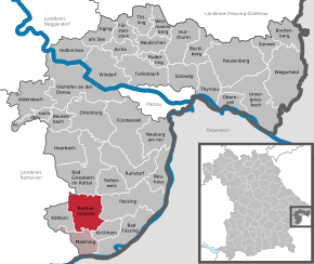 Poziția Rotthalmünster pe harta districtului Passau