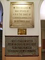 Dedications plaques for Royal Liverpool Infirmary.