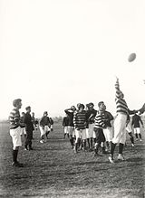A rugby game in Queensland during the early 1900s. Rugby-union-lineout-r.jpg