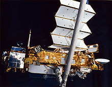 The Upper Atmosphere Research Satellite (UARS), one of the many satellites deployed from Discovery STS-48 UARS deployment.jpg