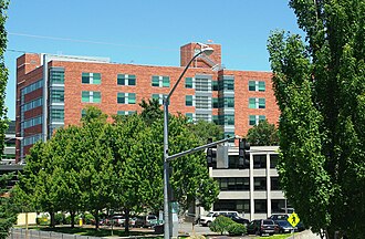 New patient care tower finished in 2008 Salem Oregon Hospital tower.JPG