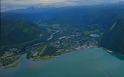 Utsikt över Saltdal där dalen möter fjorden