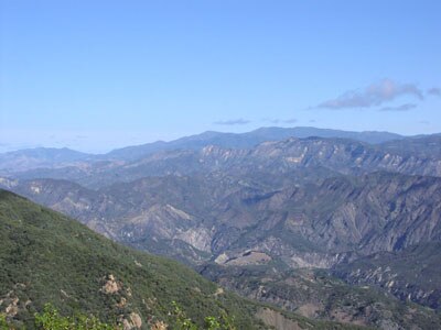 San Rafael Mountains from near La Cumbre Peak with McKinley Mountain and San Rafael Mountain visible in the distance