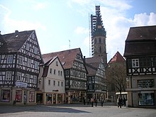 Blick vom Marktplatz auf die Stadtkirche