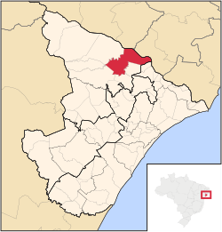 Localização de Gararu em Sergipe
