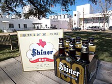 Shine On & a 6-pack of Shiner 100 at the Spoetzl Brewery ShineOn.JPG