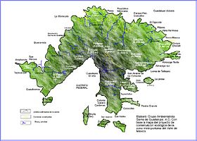 Mapa de la Sierra de Guadalupe.