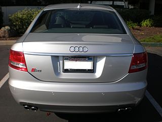 Silver Audi S6 rear