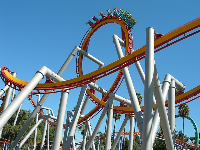 Silver Bullet Rollercoaster Ride. Knott's Berry Farm Theme Park