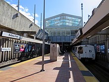 Southbound train at Balboa Park station, February 2019.JPG