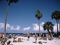 Segregated Spa Beach, in downtown St. Petersburg, 1954 Spa Beach in St. Petersburg, Florida.jpg