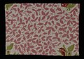 Stofstaal, katoen met dessin van bladeren in roze, Kralingse Katoenmaatschappij, “2818”, objectnr 23604-54.JPG