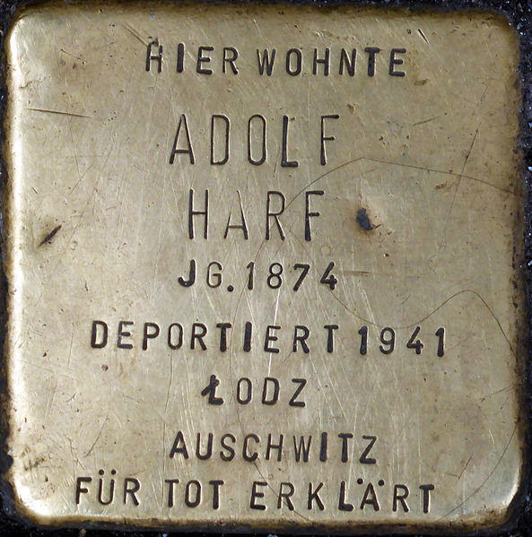 File:Stolperstein Köln, Adolf Harf (Breite Straße 38).jpg