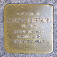 Stolperstein for Lothar Liffgens (1926) in Memmingen.jpg