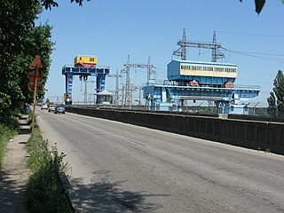 Kremenchuk Hydroelectric Power Plant Dam in Svitlovodsk, Ukraine