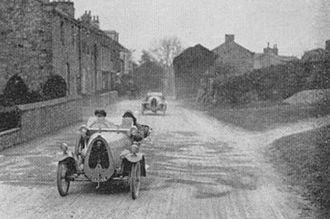 T.B. cyclecar competing in the 1920 M.C.C. London to Edinburgh Trial. T.B. M.C.C. London to Edinburgh Trial 1920.jpg