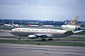 A Turkish Airlines DC-10 in 1973. This was the airline's first paint-job. Also, this airplane crashed one year later in France. [8]