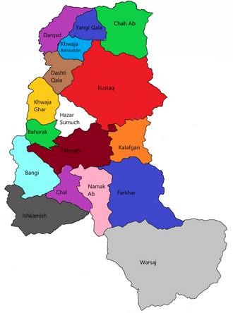 Map of Takhar Province Takhar District Map.png