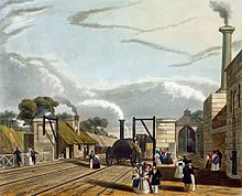 Taking in water at Parkside, from Bury's Liverpool and Manchester Railway, 1831 Taking in Water at Parkside, from Bury's Liverpool and Manchester Railway, 1831 - artfinder 267572.jpg