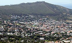 Tamboerskloof gezien vanaf Tafelberg Road op de Tafelberg