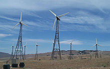 Wind turbines in the mountains