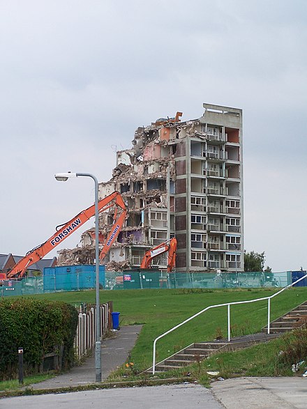 The Fosters undergoing demolition.