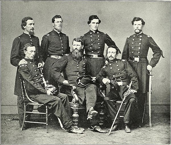 Francis Blair Jr. (center), shown with his staff, led the Union XVII Corps in the Atlanta campaign.