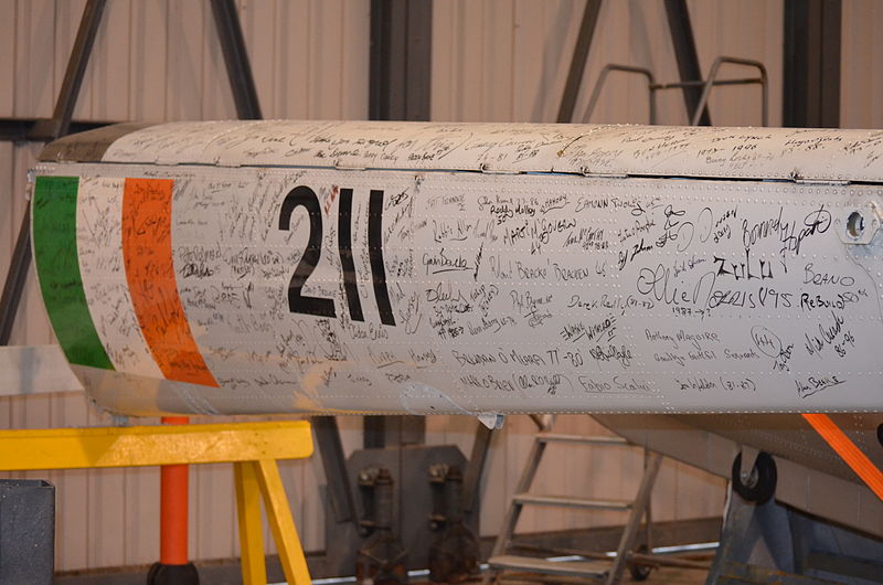 File:The tailboom of A211 signed by personnel of No 3 Operations at the standown of the Allouette III (12118778555).jpg