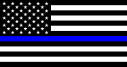 Американското знаме во црна и бела боја со тенка сина линија во средина