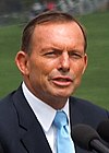 Tony Abbott speaking at the 2015 National Flag Raising and Citizenship Ceremony 2 (cropped).jpg