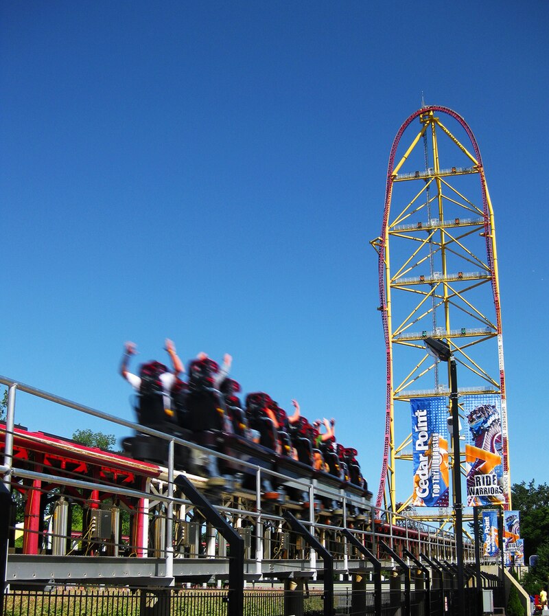 Just chilling at [Six Flags Magic Mountain]. 10 of their major