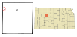 Lage in Trego County und Kansas