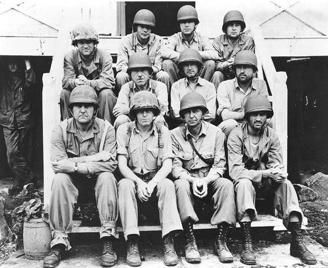 The U.S. Marine officers commanding the units that assaulted Tulagi pose for a group photo shortly after the battle.