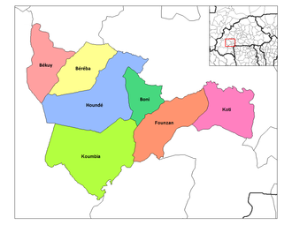 Location of the 7 departments (or communes) in Tuy Province. Tuy departments.png