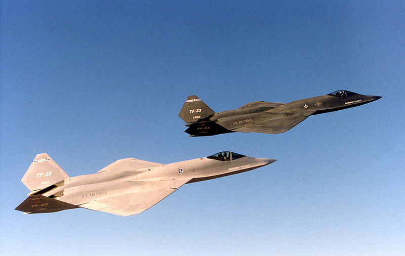 File:Two YF-23 in formation.jpg