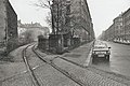 Leipzig-Plagwitz-Lindenau, 1989. Industriestamm-gleis PI vom Bahnhof Plagwitz kommend, die Endersstraße kreuzend, in Richtung Ladestelle III