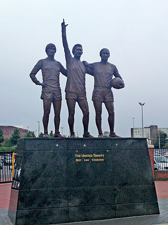 The United Trinity, a statue of Manchester United's "holy trinity" of Best, Law and Charlton
