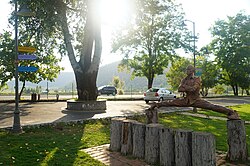 Van Damme Monument in Qabala, Azerbaijan