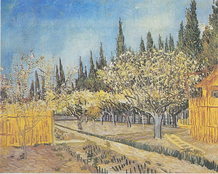 File:Van Gogh - Blühender Obstgarten, von Zypressen umgeben.jpeg