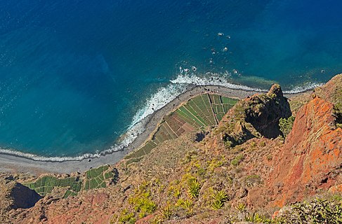 View from the Miradouro do Cabo Girão on the Fajã, Madeira