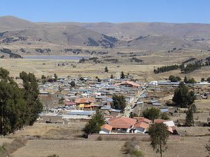 Calvario de la Virgen Santa Bárbara'dan görüldüğü şekliyle Vacas'ın panoramik görünümü