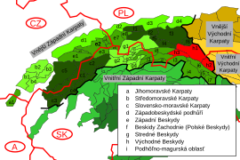 Poloha oblasti v rámci Slovenska