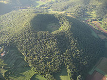 Aerial view of the Santa Margarida Volcano.