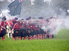 August 2009 historical re-enactment of the Battle of Warburg fought on 31 July 1760 Vorderlader.jpg