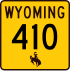 Wyoming Highway 410 Markierung