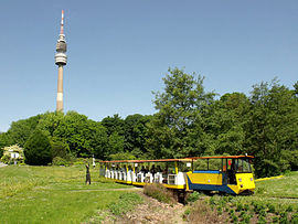 The small train below the Florian Tower