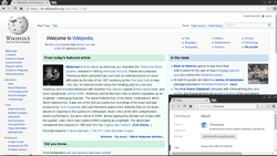 A Wikipédia honlapja a Chromium 36-os verzióján keresztül