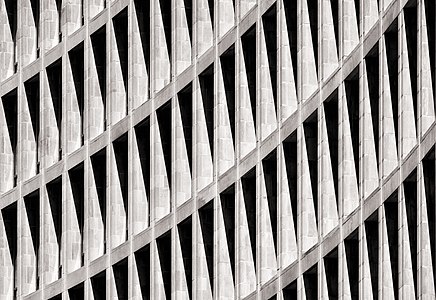 Windows of the Frost Building (Toronto, Canada) in monochrome